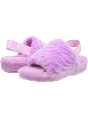 UGG Fluff Yeah Slipper Slide With Strap Pink Purple Size 9
